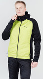 Премиальный костюм для лыж и зимнего бега Nordski Hybrid Hood Black/Lime