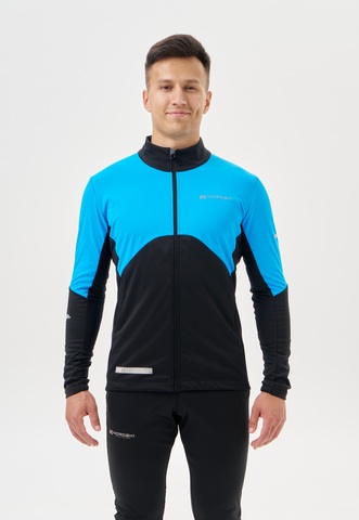 Мужская тренировочная лыжная куртка Nordski Pro 2.0 light blue-black