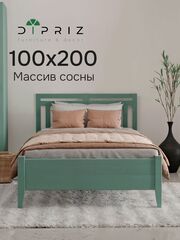 Кровать Саргас из массива сосны, 100х200 см, эвкалипт