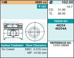 Поршень двигателя TEIKIN 46254A STD (4шт/упак)