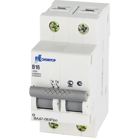 ВА Контактор (Legrand) ВА47-063Про, 2P, 16A, Icu-4,5kA, х-ка С