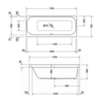 Duravit Happy D.2 700310000000000 Ванна акриловая 1700х700 мм, прямоугольная .встраиваемая версия , с наклоном для спины слева, цвет белый