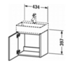 Duravit XSquare XS4060L2222 База под раковину 434х340х397 мм, 1 дверца левая, цвет белый глянцевый (для раковины 073245)