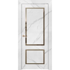 Купить Межкомнатная дверь экошпон Neo Loft 301 Marable Soft Touch монте белый стекло bronze