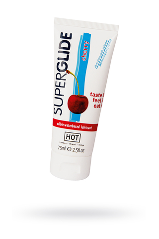 Съедобная смазка на водной основе HOT Superglide для орального секса со вкусом вишни, 75 мл
