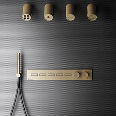 Gessi Hi-Fi 63018#726 Термостат для душа, с включением до 5 источников одновременно (внешняя часть), цвет: Warm Steel Br. PVD фото
