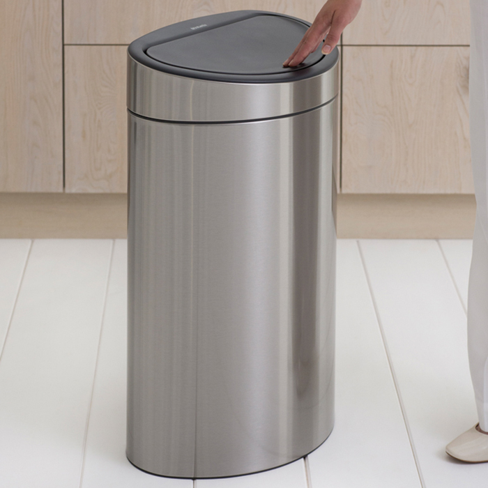 Мусорный бак Touch Bin New (40 л), Стальной матовый с защитой от отпечатков пальцев, арт. 114809 - фото 3