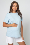 Футболка для беременных 18116 небесно-голубой