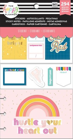 Набор стикерблоков и стикеров Happy Planner Note Cards/Sticky Note Multi Pack - Stay Rad (student), 294 шт.