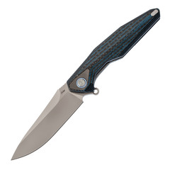 Фото Нож складной Tulay Rikeknife, сталь 154CM, рукоять Blue G10/Carbon Fiber
