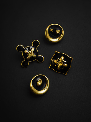 Моносерьга Далим, серебро 925, позолота 18k 5