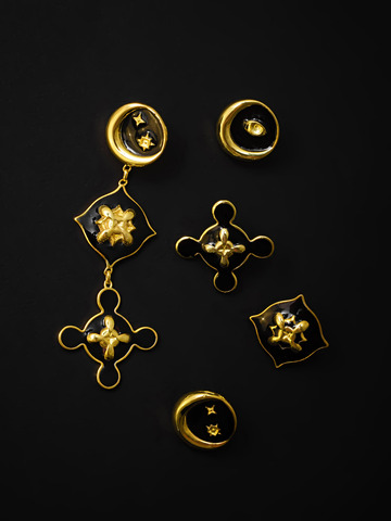 Моносерьга Далим, серебро 925, позолота 18k 6