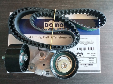 РЕМКОМПЛЕКТ ГРМ DOHC NEXIA, CRUZE, LACETTI, AVEO ДВИГАТЕЛЬ D3 (РЕМЕНЬ, 2 РОЛИКА) DOMO KOREA