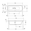 Duravit Happy D.2 700311000000000 Ванна акриловая 1700х700 мм, прямоугольная .встраиваемая версия , с наклоном для спины справа, цвет белый