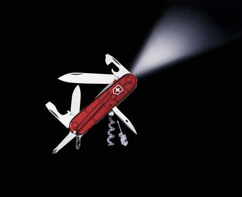 Нож складной Victorinox Spartan, 91 mm, 15 функции, полупрозрачный красный