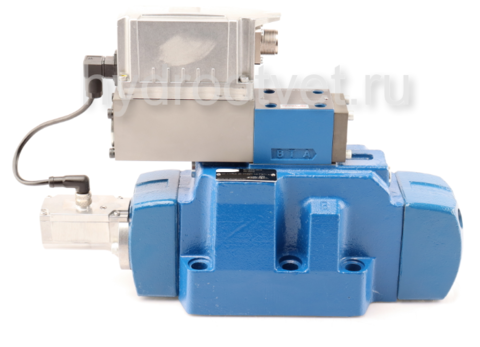 Фото 4WRLE25W6-350LJ-4X/MXY/24A1 - Пропорциональный сервораспределитель с обратной связью по положению золотника и со встроенным усилителем (OBE), Ду25, A1 = ±10 В, номинальный расход 350 л/мин, схема W, каналы управления XY = X и Y внешние