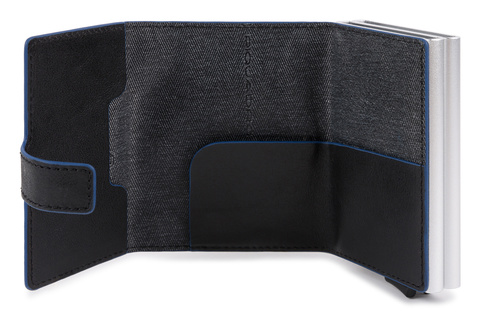 Чехол для кредитных карт Piquadro B2S, чёрный, кожа натуральная (PP5472B2SR/N)