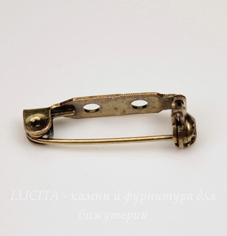Основа для броши с замочком 21х5 мм (цвет - античная бронза)
