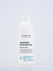 M.Aklive Sunscreen SPF30 for face Солнцезащитный крем для жирной кожи лица, 50 мл
