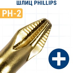 Бита отверточная ПРАКТИКА Эксперт PH-2 х 50мм Tin (10шт) (036-933)