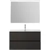BelBagno UNO-MINI-900-2C-SO-GSO База под раковину подвесная с фрезеров. ручк. по всей длине фасада с двумя выкатн. ящ.,Темно-Серый Мат.,900x395x608