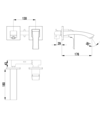 Смеситель для умывальника встраиваемый LEMARK UNIT – LM4526C