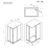 Am.Pm W87G-403-12090-BT Sunny душ огражд прямоугольн, раздвижн двери 120x90 черный,стекло прозрачн