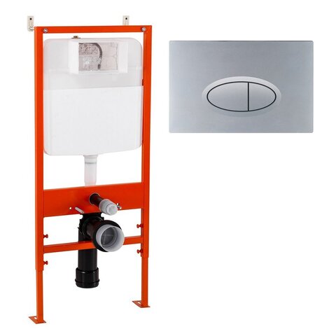 BelBagno BB026/BB050CR.MAT Инсталляция для унитаза с клавишей смыва, цвет: хром