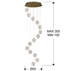 Люстра Austral LED 14L Ø50 золото