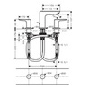 Hansgrohe Talis E 71733000 Смеситель для раковины двухвентильный на 3 отверстия с донным клапаном