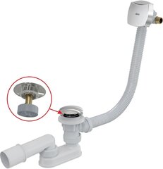 Alcaplast A509CKM-120 Сифон для ванны CLICK/CLACK с напуском воды через перелив для ванн с толстыми стенками, хром фото