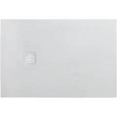 BelBagno TRAY-MR-UNO-AH-120/80-35-W-BO Поддон из искусственного мрамора в комплекте с сифоном с белой матовой декоративной накладкой фото