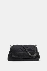 ZARA СУМКА С КЛАПАНОМ В СТИЛЕ РОК, ЧЕРНЫЙ