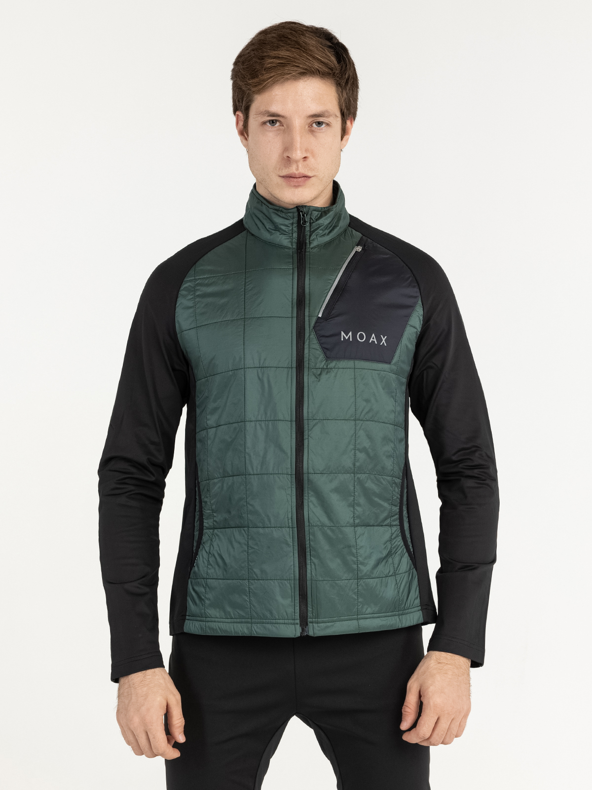 Мужская тренировочная беговая куртка Moax Tauri Stretch Fit темно-зеленая