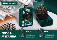 KRAFTOOL HSS-G, 3.5 х 70 мм, сталь P6M5, сверло по металлу (29651-3.5)