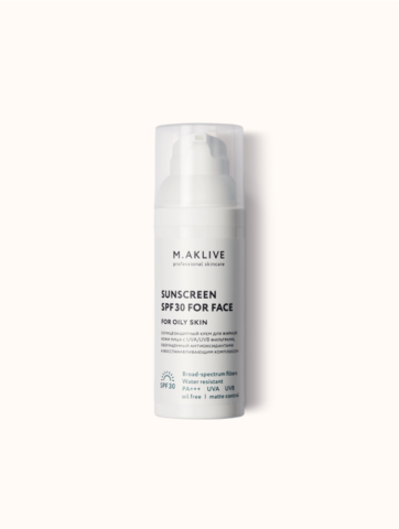 M.Aklive Sunscreen SPF30 for face Солнцезащитный крем для жирной кожи лица, 50 мл