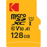 Карта памяти Kodak Ultra Performance 128GB microSDXC UHS-I U3 V30 A1, R/W 90/60 МБ/с желтая с адап