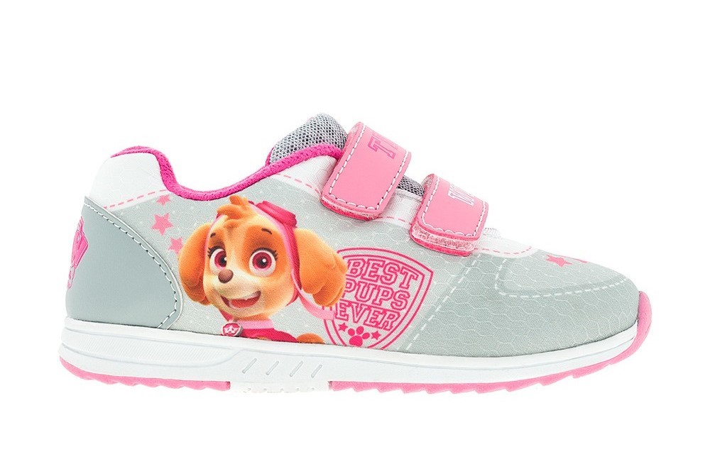 Кроссовки Щенячий патруль (PAW Patrol) на липучках для девочек, цвет серый