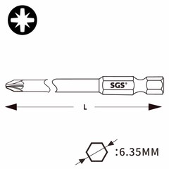 Бита PZ3 х70мм S2 1шт SGS 6370-6.0-PZ3