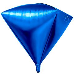 Шар К Алмаз 3D, 27''/69 см, Синий, 1 шт.