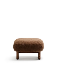 Пуф Cabana Taupe Boucle с ножками в отделке орех 65x55,4