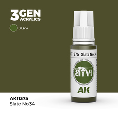 Акриловая краска AK Interactive Slate No.34 3GEN AFV, 18мл