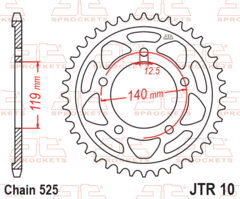 Звезда задняя JTR10.44ZBK для BMW F900XR, F800GS