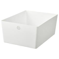 Короб для хранения IKEA KUGGIS (КУГГИС), Пластик, Белый, 26x35x15 см