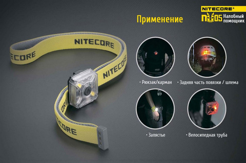 Фонарь налобный Nitecore NU05 черный лам.:светодиод.x1 (16806)