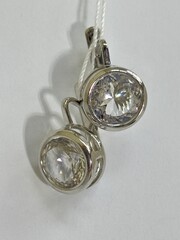 Медио хрусталь (серьги из серебра)