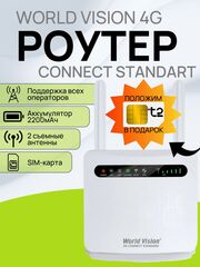 SIM Роутер World Vision Connect Standart с аккумулятором и поддержкой всех операторов, скоростью до 150Мб и 4LAN