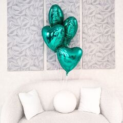 Шар Аг 19''/48 см, Сердце, Тиффани/Бирюзовый (Бискайский зеленый), 1 шт.