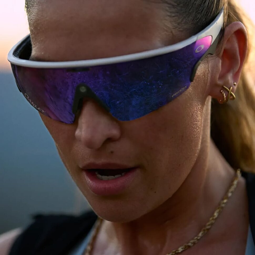 Умные очки Oakley Vanguard (Белая оправа, линзы Prizm Sapphire)