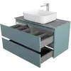 BelBagno KRAFT-800-2C-SO-AO База под раковину подвесная с фрезерованными ручками по всей длине фасада с двумя выкатн. ящ., Голубой Мат., 800x455x500